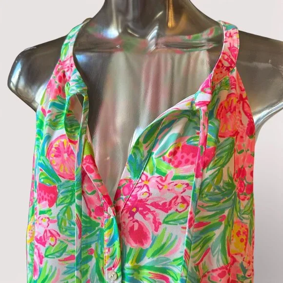 Lilly Pulitzer Women's CAROLANE Swing Dress Resort White Pear Necessities XL - Picture 3 of 7